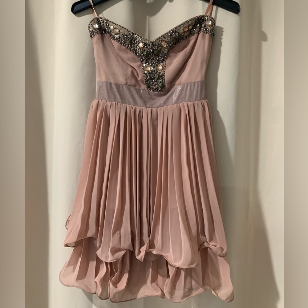 Strapless blush dress